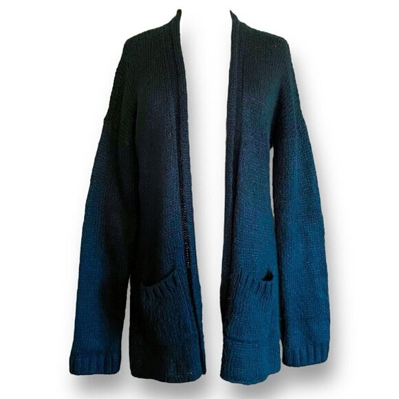 Wooden Ships Womens Cardigan Sz Medium Large Pine Green Mohair Wool Sweater - Picture 1 of 7